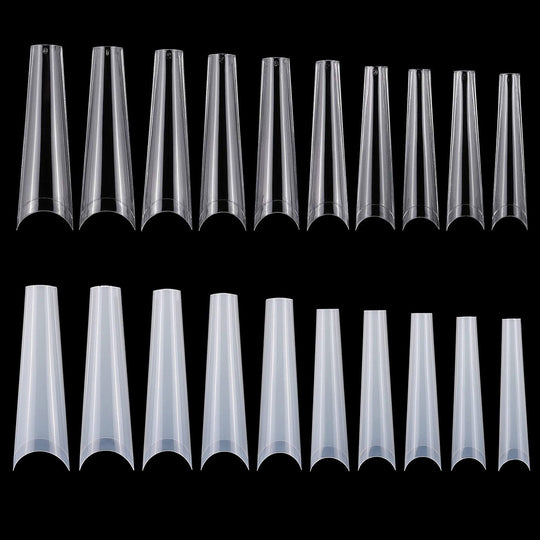 500Pcs False Nail Tips C Curve Half Cover French Nails Extra Long Fake Finger Nails For Nail Art Salons Home DIY 10 Sizes