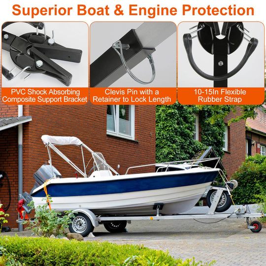 28–40" Adjustable Transom Saver – Shock-Absorbing Outboard Motor Support