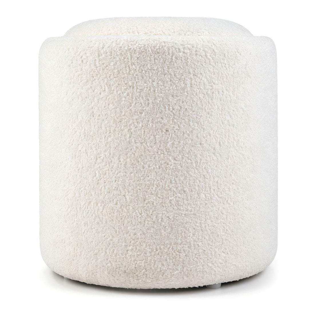 17 Inches Round Storage Ottoman with Flipping Lid-Beige