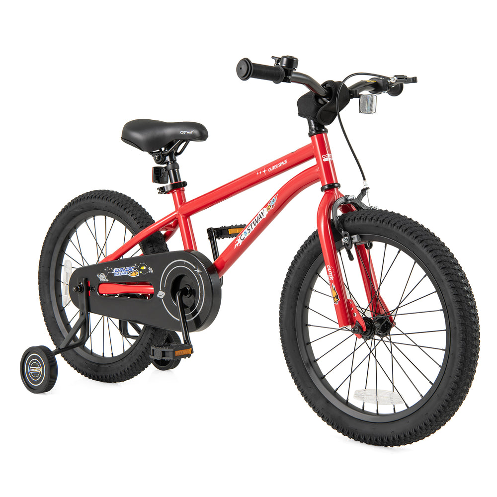 18-Inch Kids Bike Ages 3-8 with Handbrake and Coaster Brake and Bell Ring-18 inches