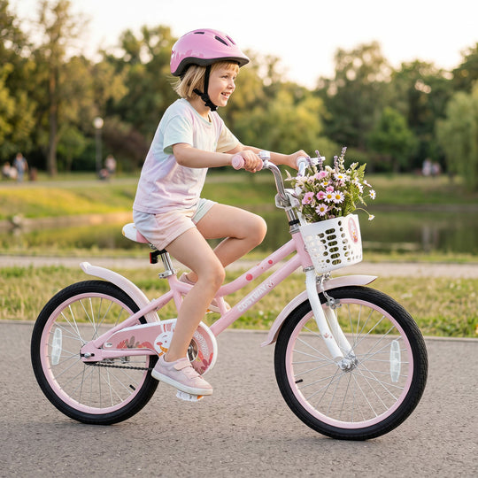 18 Inch Kids Bike with Training Wheels and Front Basket