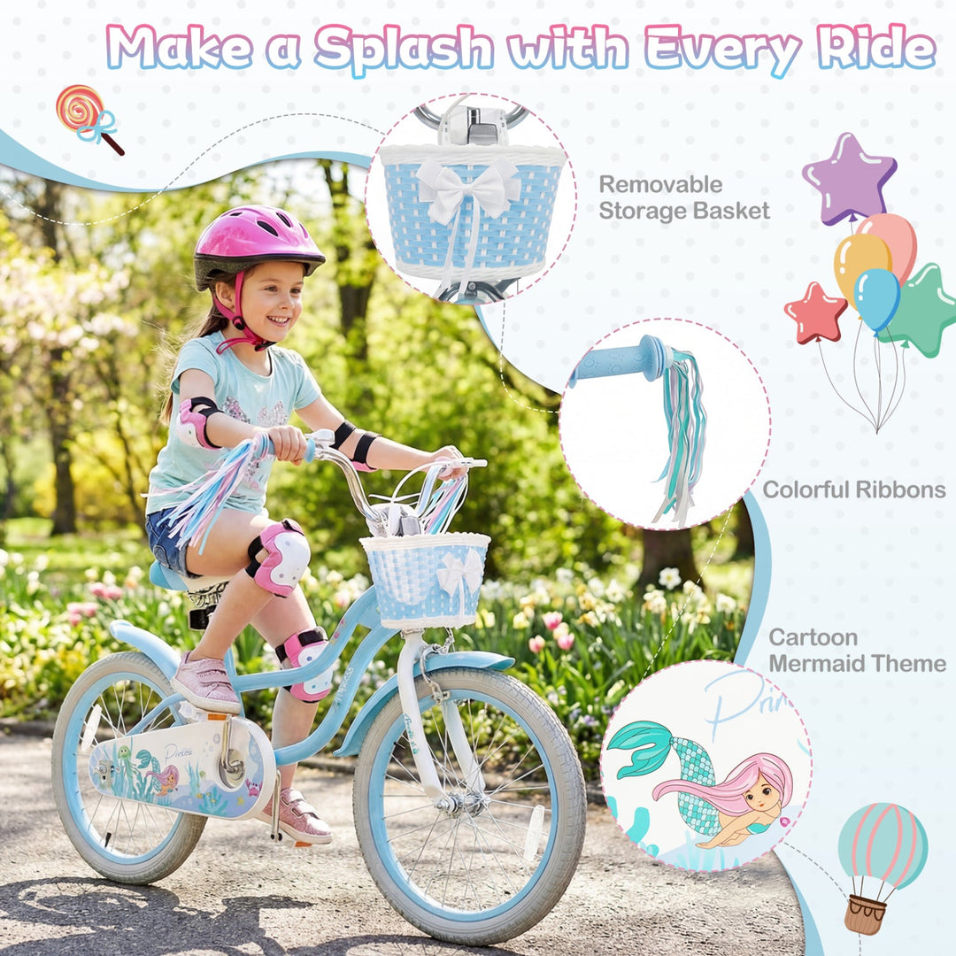 Kids Bike 12-20 Inch with Training Wheels & Basket