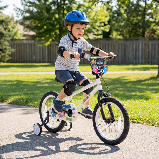 Kids Bike with Training Wheels 12-18 Inch White