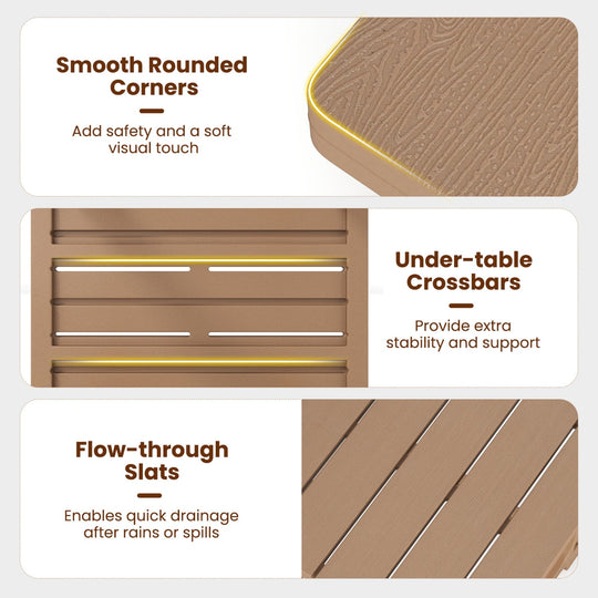 18" Adirondack Side Table with Slatted HDPE Surface