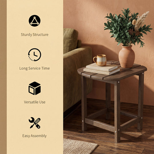 18" Weather Resistant Outdoor Side Table - HDPE Construction