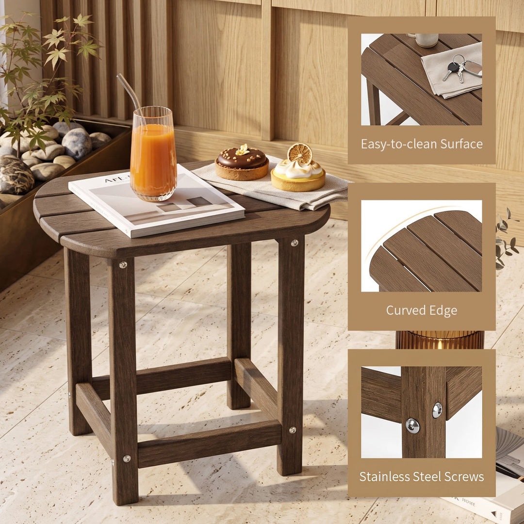 18" Weather Resistant Outdoor Side Table - HDPE Construction