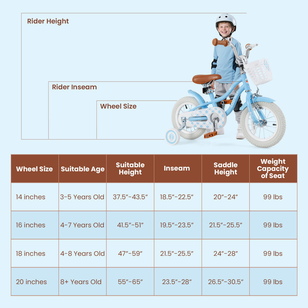 18 Inch Kids Bike with Adjustable Handlebar and Seat for 4-8 Year Old
