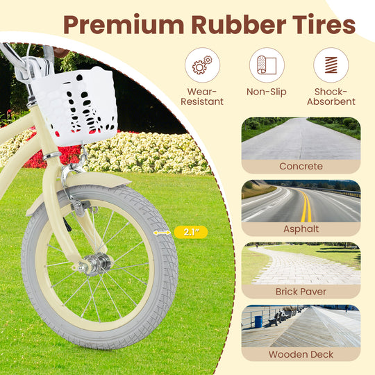 14/16/18 Inch Kids Bike Adjustable with Training Wheels Ages 3-8 Years Olds-18 inches