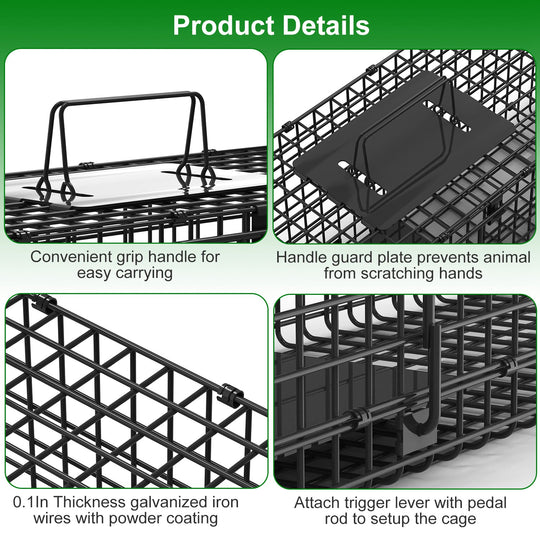 40in Live Animal Trap Cage - Humane Catch & Release