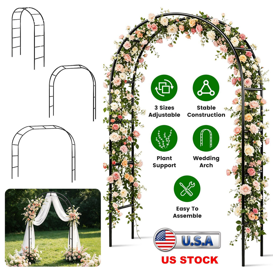 Adjustable Metal Garden Arch for Climbing Plants - 7.87ft