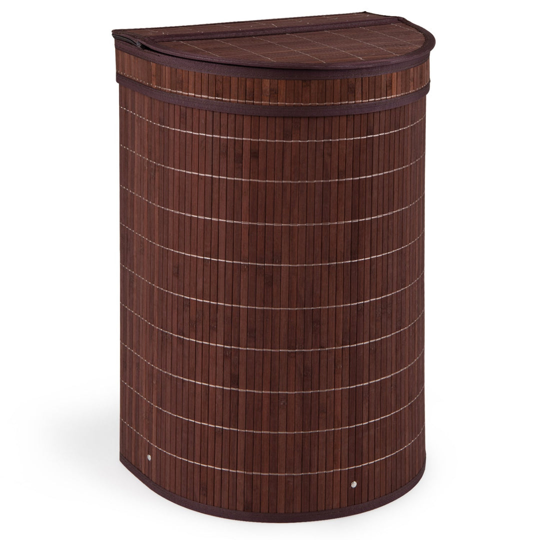 19 Gallon Bamboo Laundry Hamper with Zippered Lid
