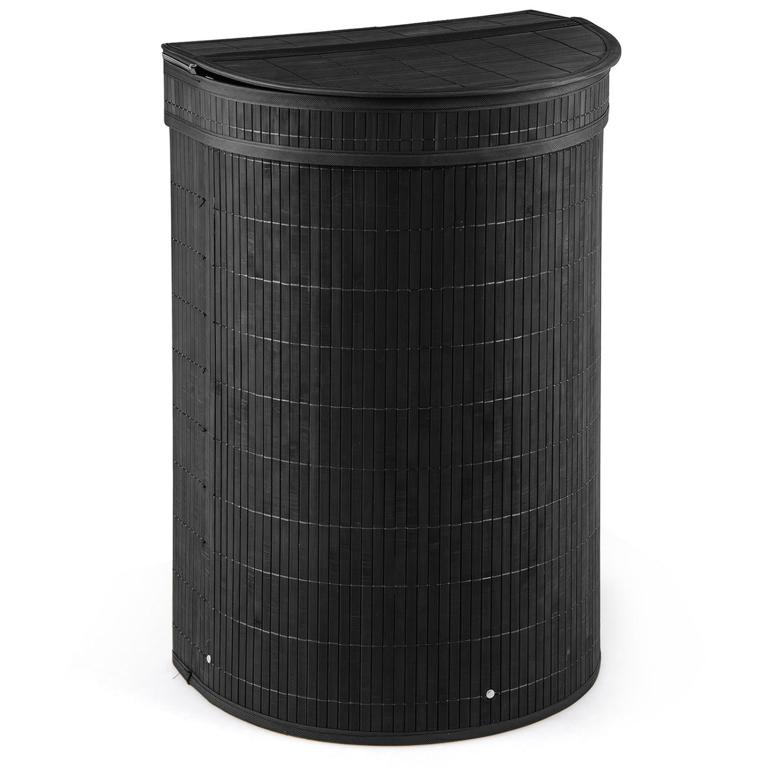 19 Gallon Bamboo Laundry Hamper with Zippered Lid
