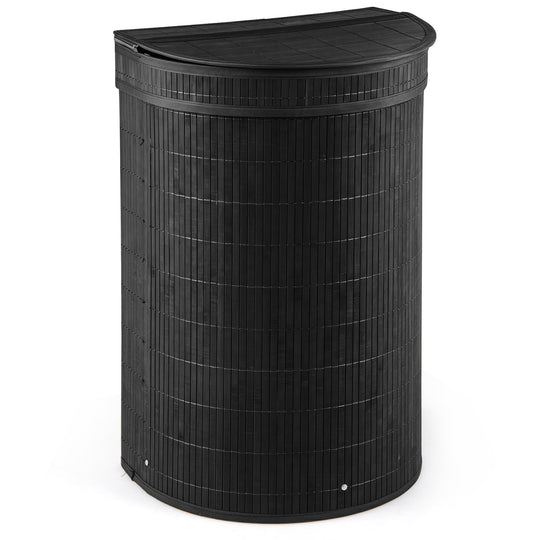 19 Gallon Bamboo Laundry Hamper with Zippered Lid