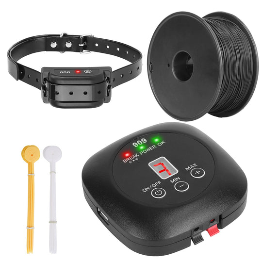 Dog Fence System Pet Containment System with 9 Adjustable Levels IPX8 Waterproof Rechargeable Receiver Underground Fence for Small Medium Large Dog