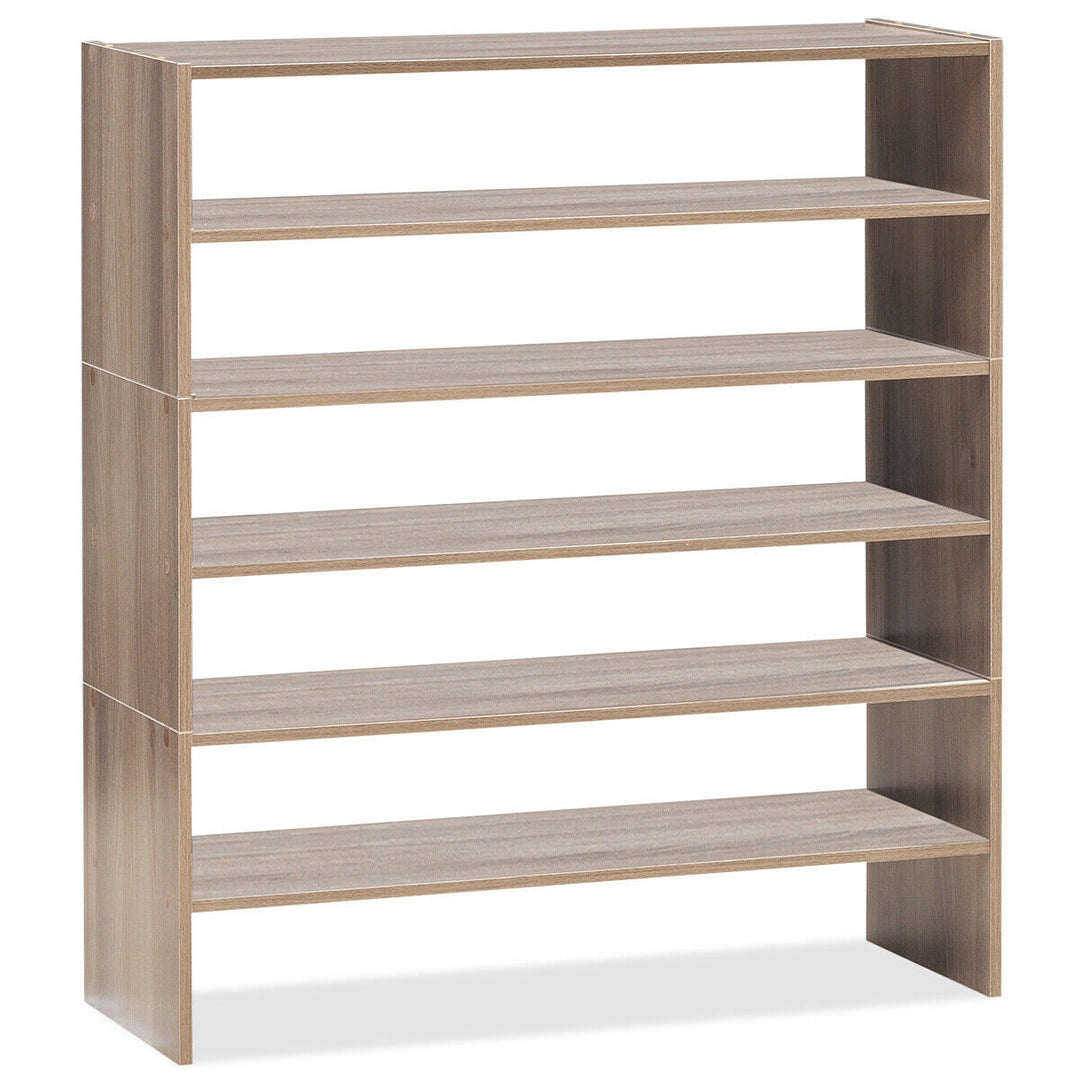 3 Pieces 31-Inch Stackable Multi-Shape Shoe Rack