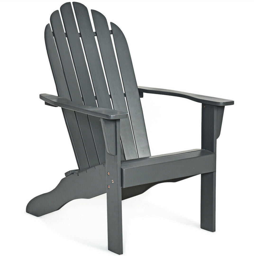 Acacia Wood Outdoor Adirondack Chair with Ergonomic Design