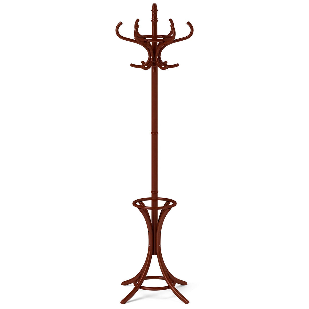 Wood Standing Hat Coat Rack with Umbrella Stand