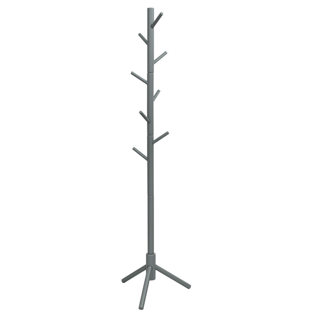 2 Heights Wooden Coat Rack with 8 Hooks
