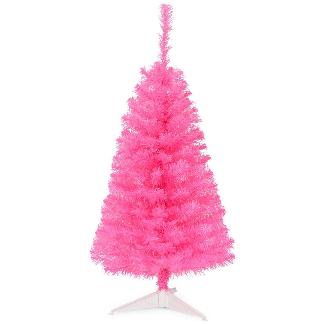 36 Inch Unlit Artificial Christmas Mini Tree with Plastic Stand-Green