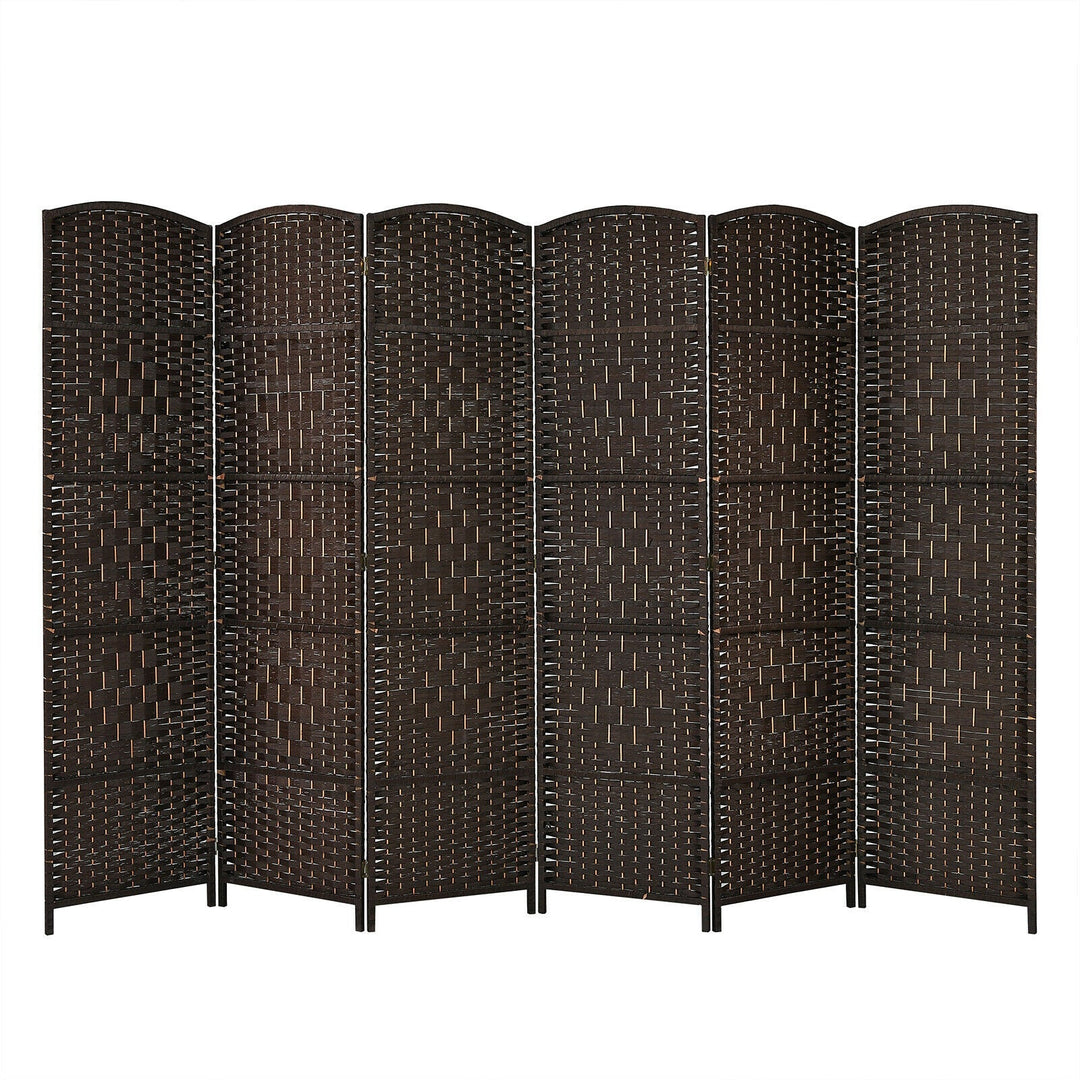 6.5Ft 6-Panel Weave Folding Fiber Room Divider Screen