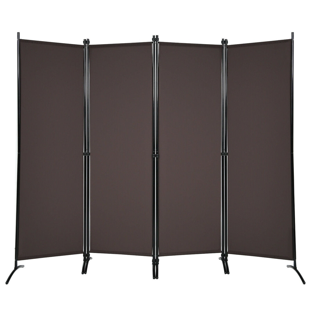 4-Panel Room Divider with Steel Frame