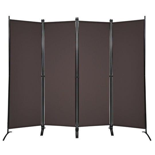 4-Panel Room Divider with Steel Frame