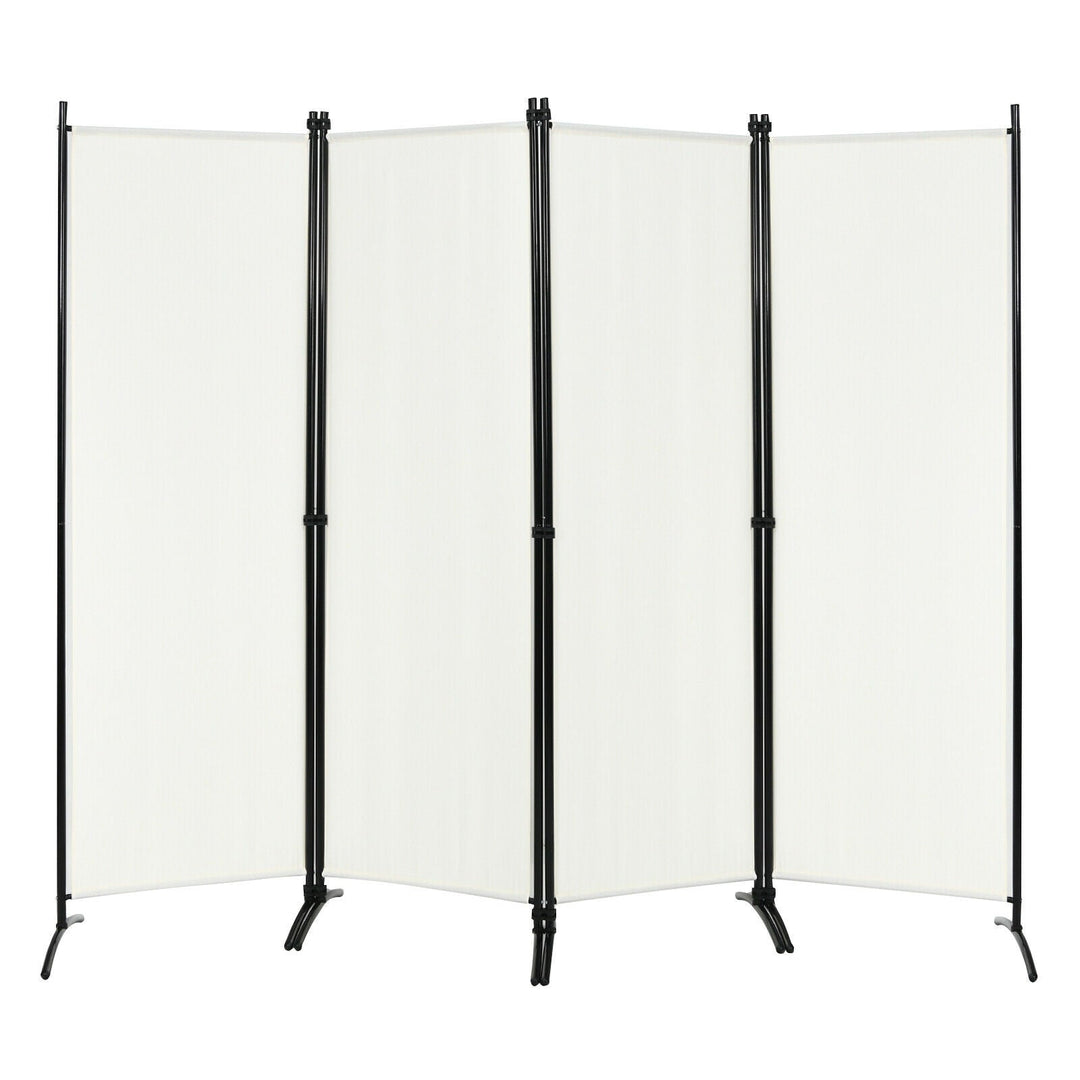 4-Panel Room Divider with Steel Frame