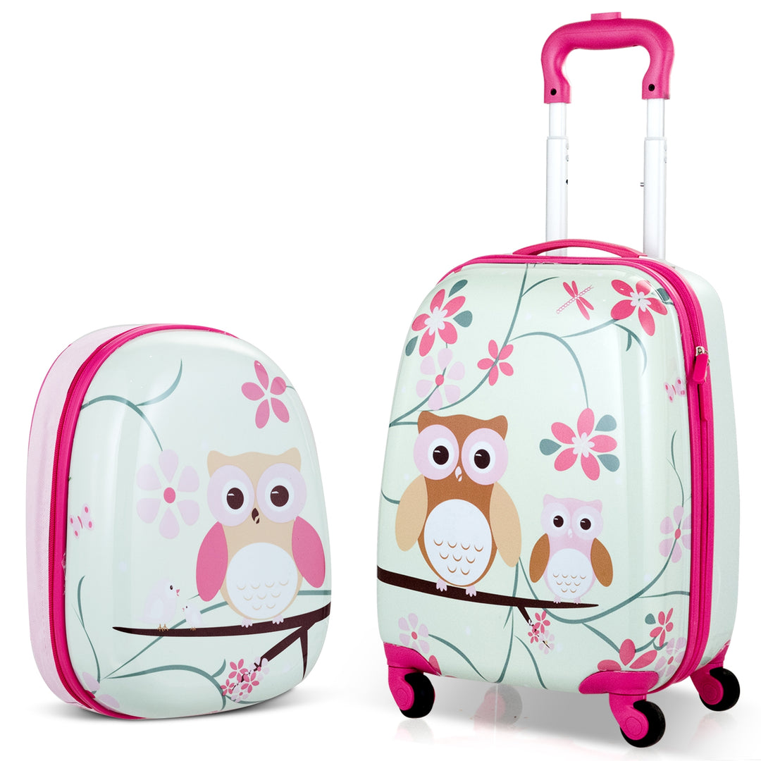 Kids Luggage Set 12" & 16" with Backpack - Green Astronaut