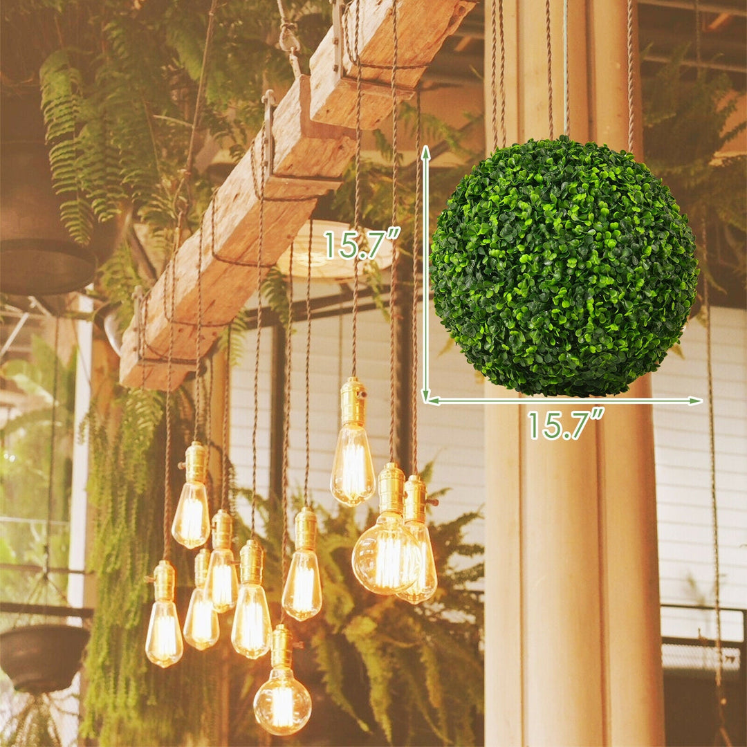 Artificial Boxwood Topiary Ball Tree Set - 15.7 Inch (2 Pieces)