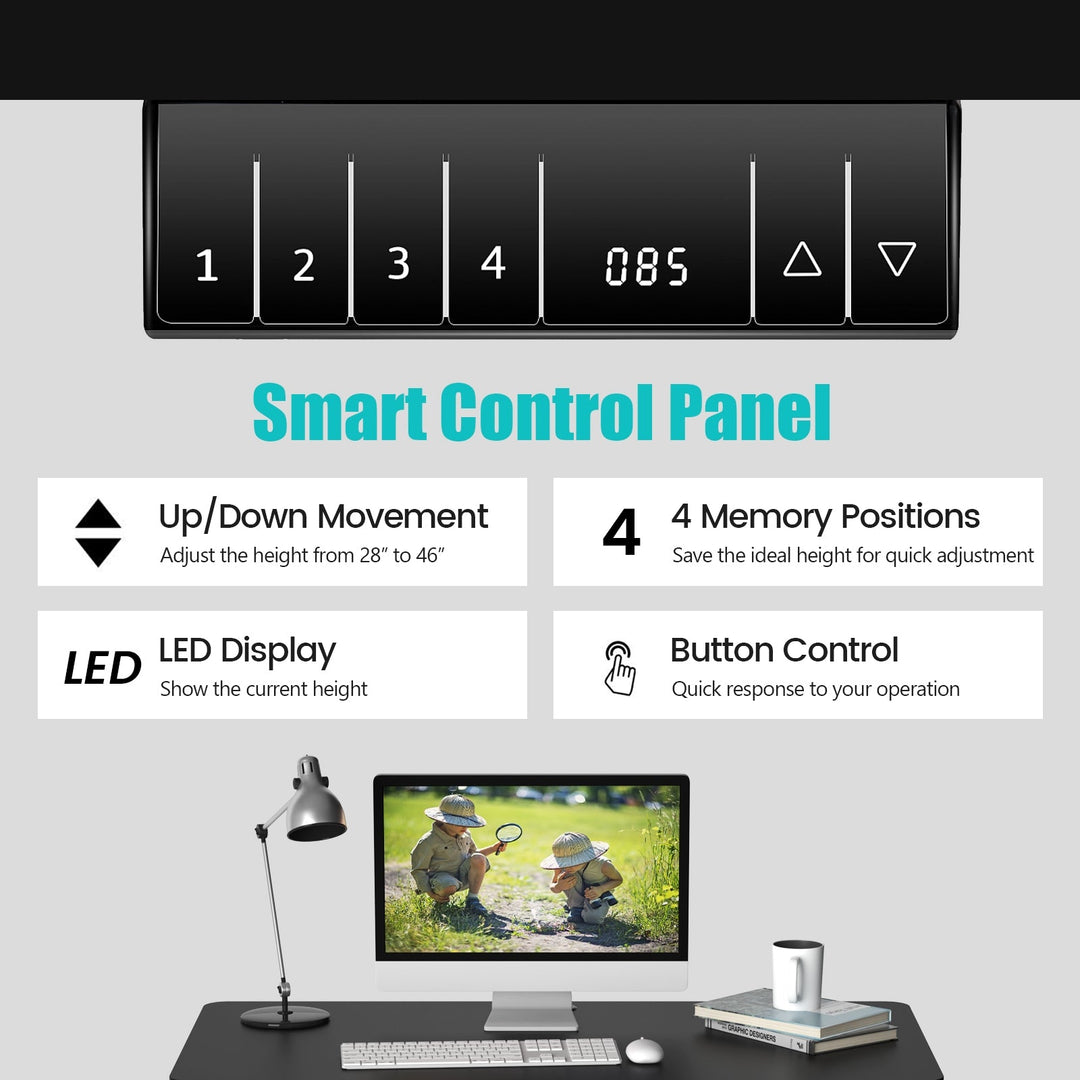 Electric Height Adjustable Standing Desk with Memory Controller
