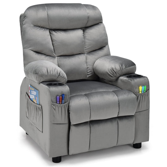 Kids Recliner Chair with Cup Holder and Footrest for Children