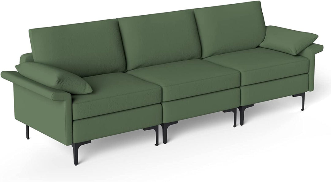 Large 3-Seat Sofa Sectional with Metal Legs for 3-4 people