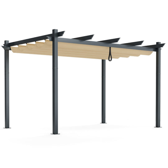 10 x 13 Feet Outdoor Aluminum Retractable Pergola Canopy Shelter