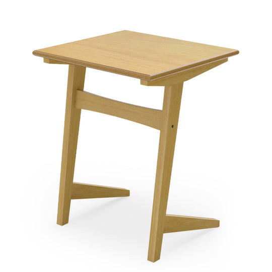 C-Shaped End Table Set of 2 with Wood Veneer Top