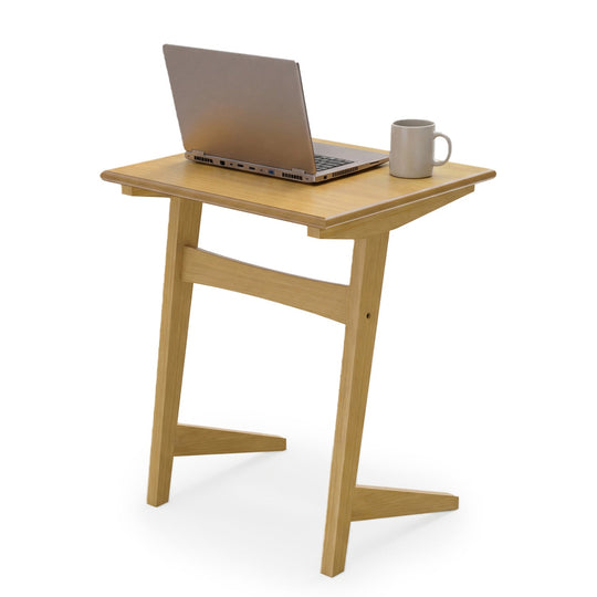 C-Shaped End Table Set of 2 with Wood Veneer Top