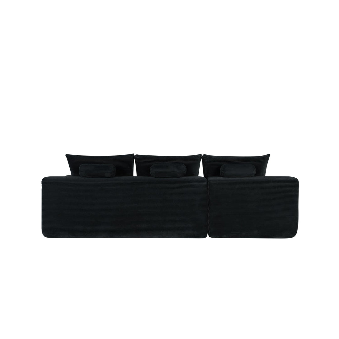 Cloud L-Shaped Corduroy Sectional Sofa with Chaise Lounge