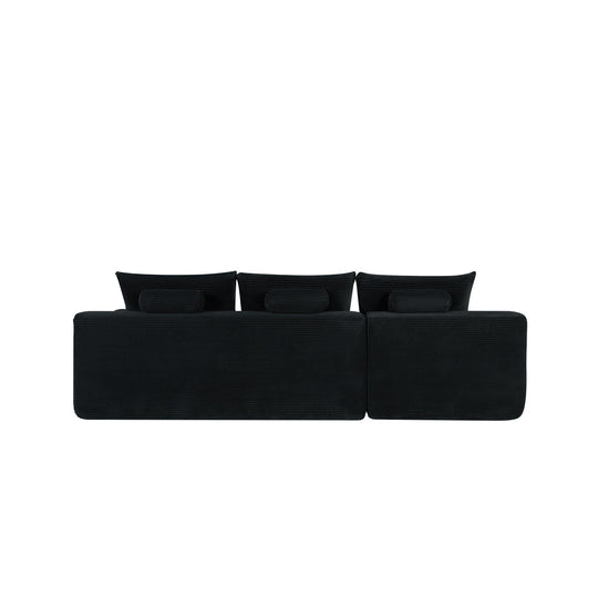 Cloud L-Shaped Corduroy Sectional Sofa with Chaise Lounge