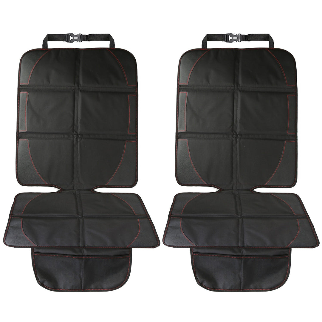 2 Packs Car Seat Protector Cushion Mat Pad with Thick Padding Protector for Child Baby Car Seat Mesh Pockets Non-slip