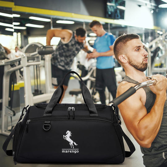 Gym Duffle Bag with Shoe Compartment & Wet Pocket 37L