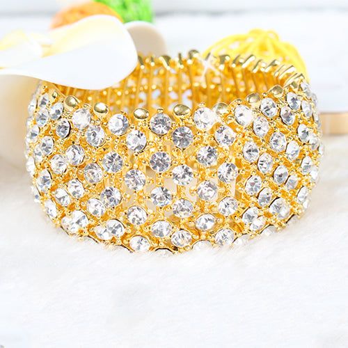 Gold Rhinestone Bling Bracelet