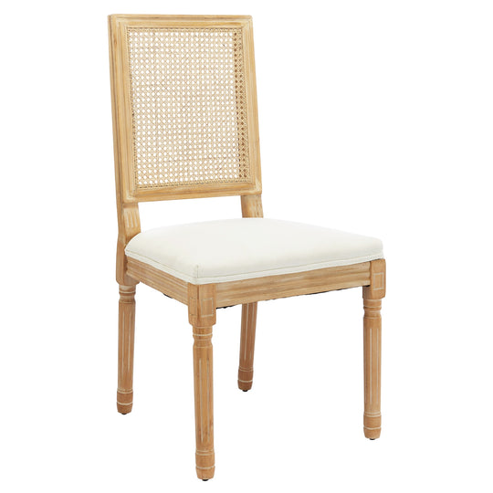 French Style Solid Wood Dining Chairs Set of 2, Elegant Oval Back Kitchen Side Chairs for Dining Room & Living Room
