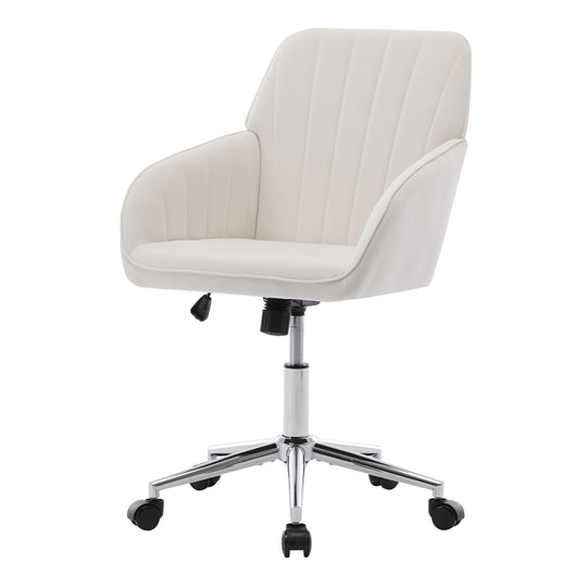 Ergonomic Office Chair with Memory Foam Cushion Corduroy Upholstered Desk Chair Adjustable Swivel Rolling Chair 300LBS M