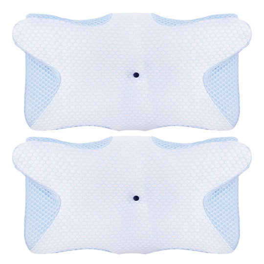 2Pcs Memory Foam Pillow Neck Support Pillow for Pain Relief Sleeping Ergonomic Contour Orthopedic Support Side Back Stomach Sleeper