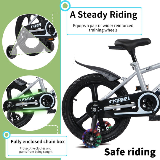 16 Inch Kids Bike with Training Wheels and Adjustable Seat