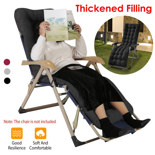 71x22in Chaise Lounger Cushion Recliner Rocking Chair Sofa Mat Deck Chair Cushion