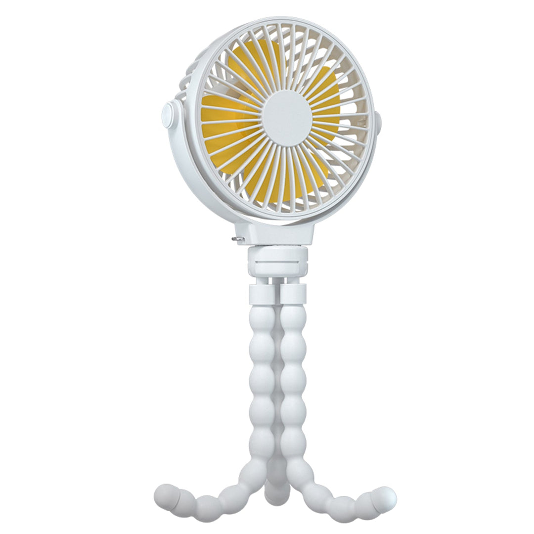 Portable Baby Stroller Fan Rechargeable Handheld Fan with Flexible Tripod Clip On Desktop Hanging Fan 3 Gear Speed 360¡ Tilt Head