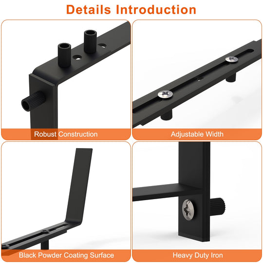 4Pcs Adjustable Planter Box Brackets Flower Box Holders Window Boxes Planters Hooks No Drill Railing Planter Mounts for Windowsills Garden Fences Balc