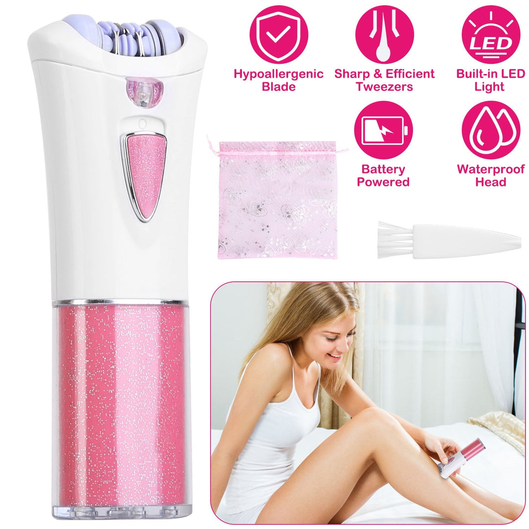 Glide Epilator For Women Cordless Women Shaver Facial Body Hair Remover Razor for Women Electric Tweezers Bikini Epilator Trimmer with LED Light
