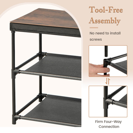 2-Drawer Nightstand with Removable Fabric Bins and Pull Handles