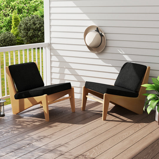 2-Pack Outdoor Patio Cushion Set with Removable Covers